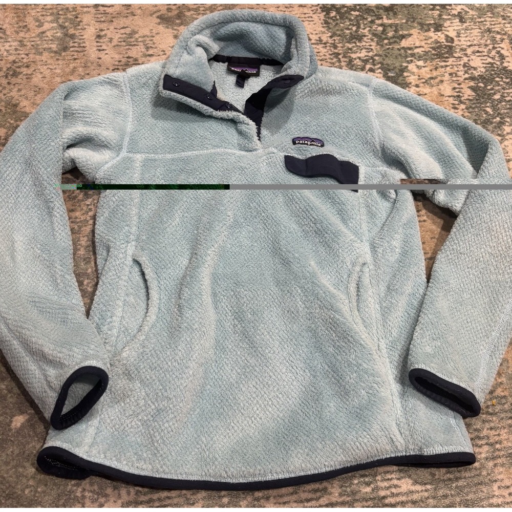 Patagonia Women's Re-Tool Snap-T Fleece Pullover Icy Blue Size Medium